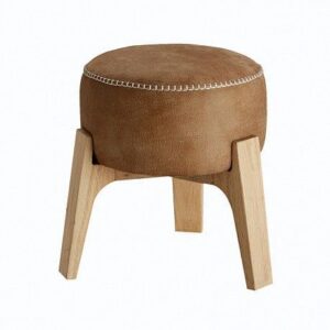 Wooden Leg Ottoman Stool