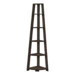Tall Wooden Corner Bookshelf