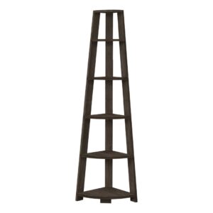 Tall Wooden Corner Bookshelf