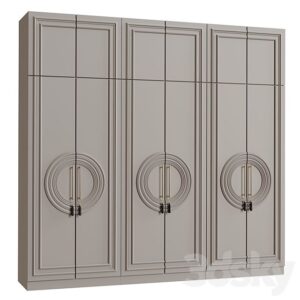 Modern Classical Wardrobe with Circular Carving