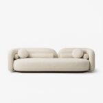 Modern Rounded Bouclé Sofa