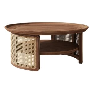 Round Cane Center Table
