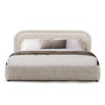 Modern Curved Upholstered Platform Bed