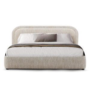Modern Curved Upholstered Platform Bed